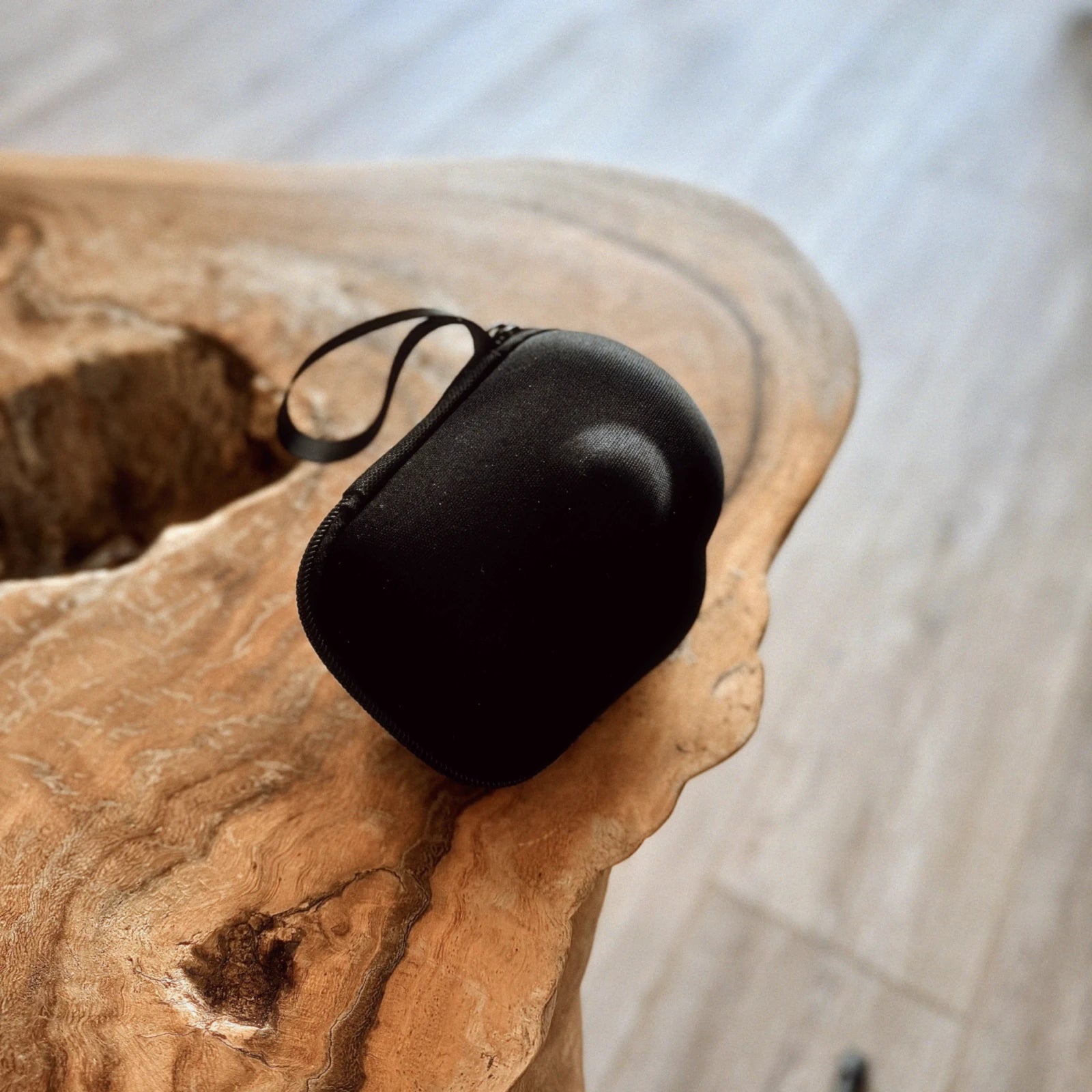 Minimalist travel gaiwan set in black carrying case - portable Chinese tea ceremony kit